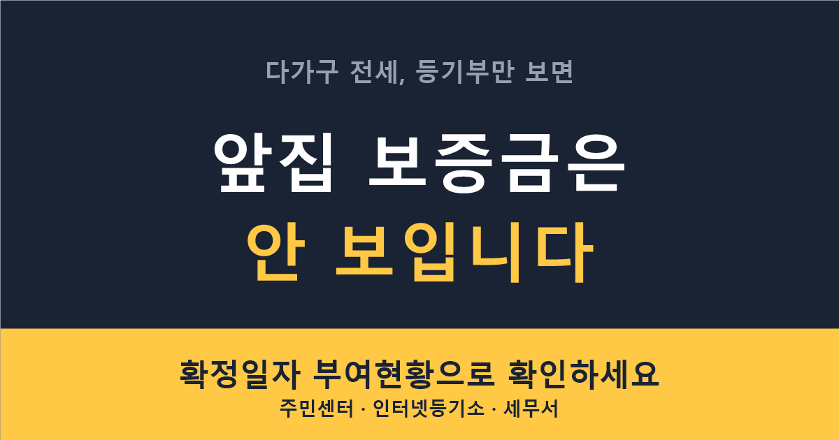 다가구 전세 선순위 보증금 확인 방법, 집주인 말고 국가기관에서 확인하기 썸네일